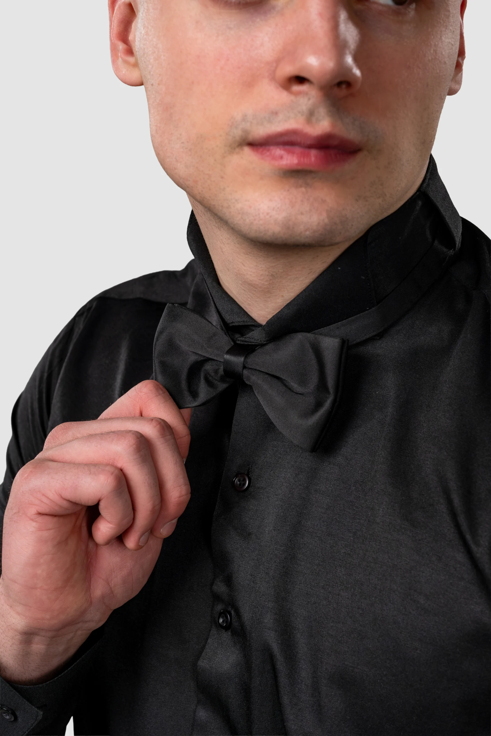 Crna Muška Košulja Za Leptir Mašnu 1