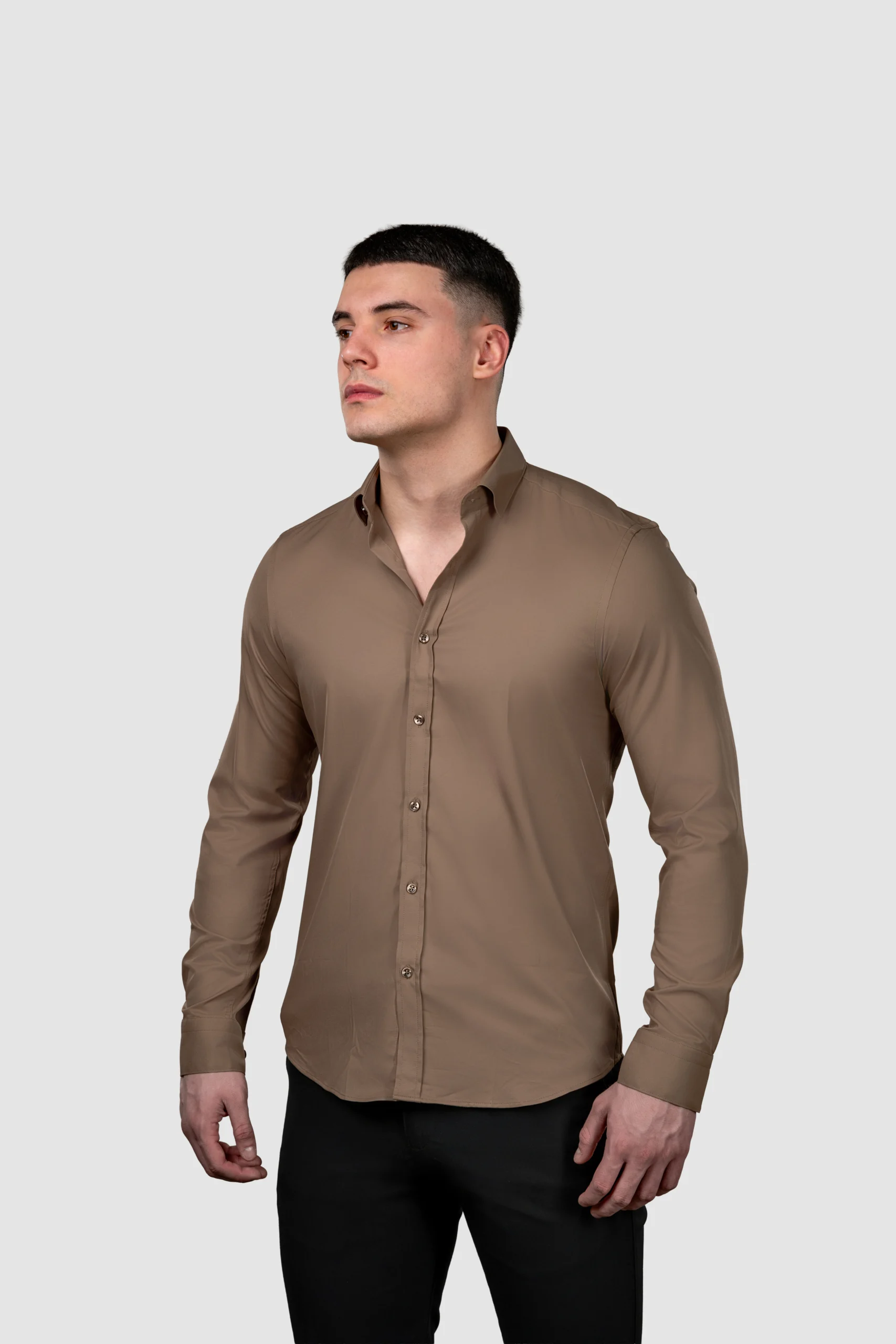 Hunter Premium Braon Muška Košulja (Satensko Tkanje)-2 Hunter Premium Braon Muška Košulja (Satensko Tkanje) 2
