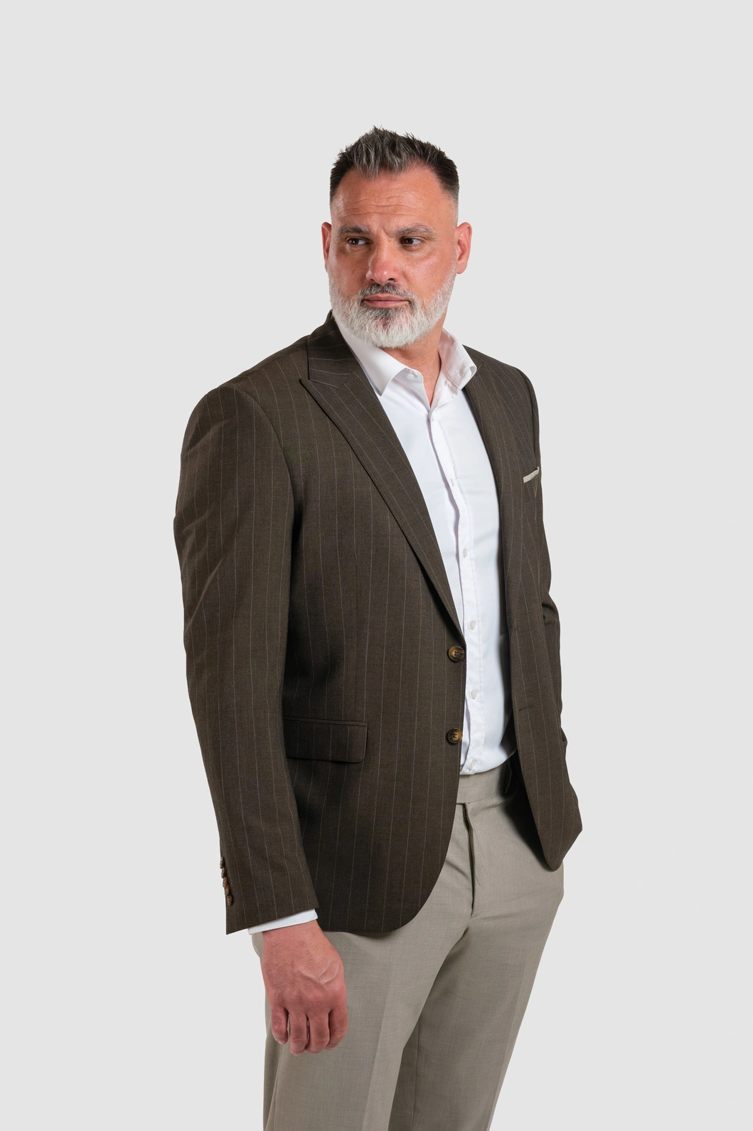 Casual Braon Muško Odelo  - Merino Vuna & Svila